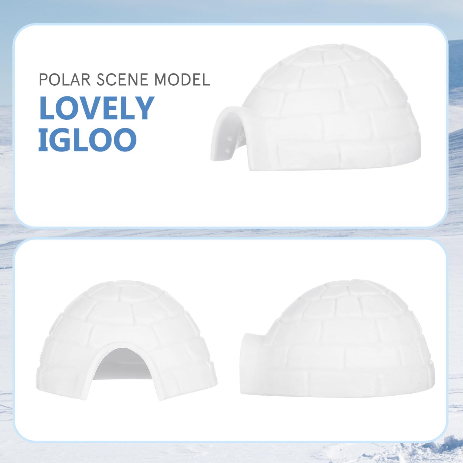 12PCS Mini Igloo Toy Set - Realistic Polar Animal Figures with Igloo House - Arctic Playset for Kids Boys & Girls - Perfect for Winter Themed Play, Educational Learning & Christmas Decorations