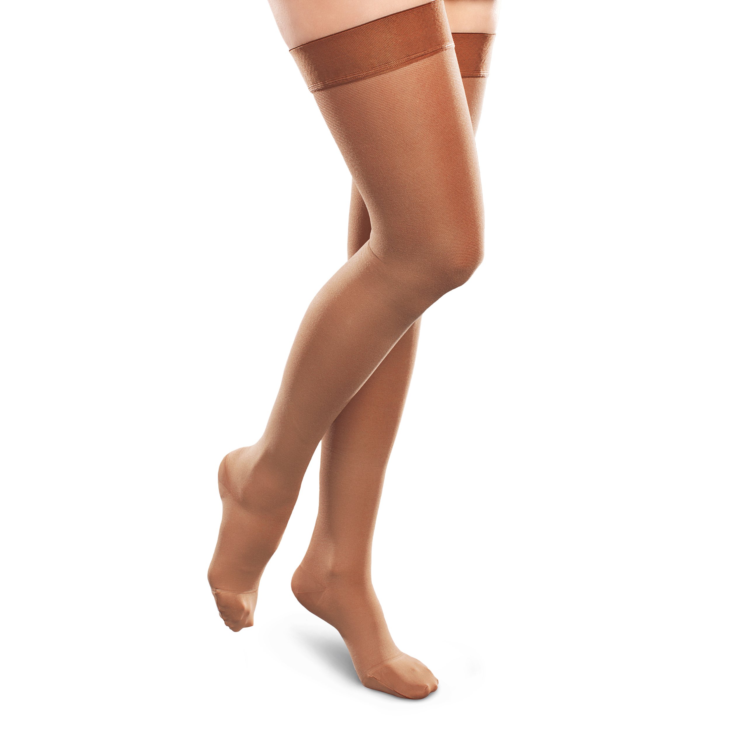 Ease Opaque Women's Support Thigh High Stockings - 15-20mmHg Mild Compression Nylons for Varicose Veins & Swelling Relief - Perfect for Work, Travel & Everyday Comfort
