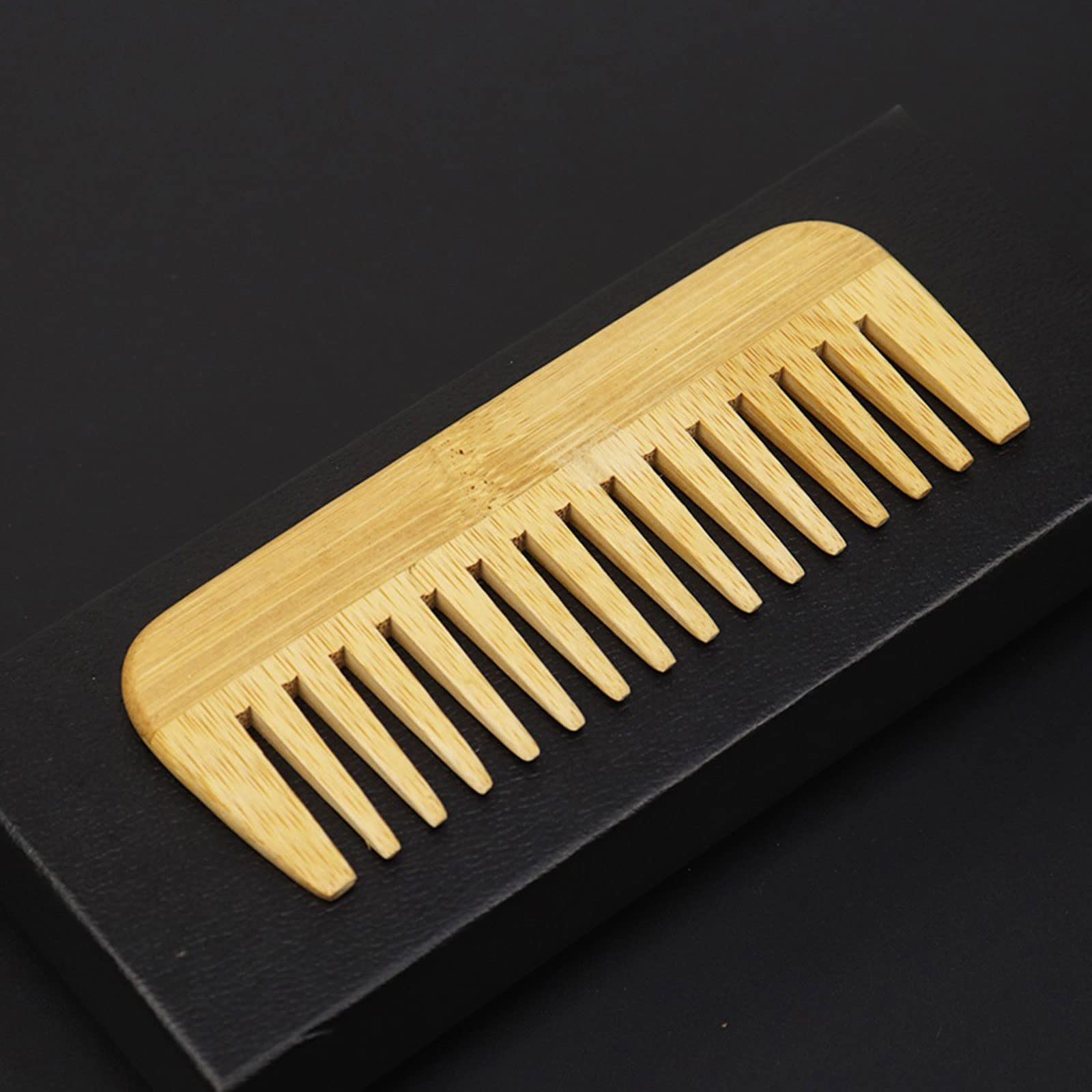 **Wide Tooth Bamboo Comb for Men & Women - Anti-Static Hair Scalp Massager - Natural Wooden Hairbrush for Detangling & Healthy Hair Care - Perfect for Home, Travel & Salon Use**