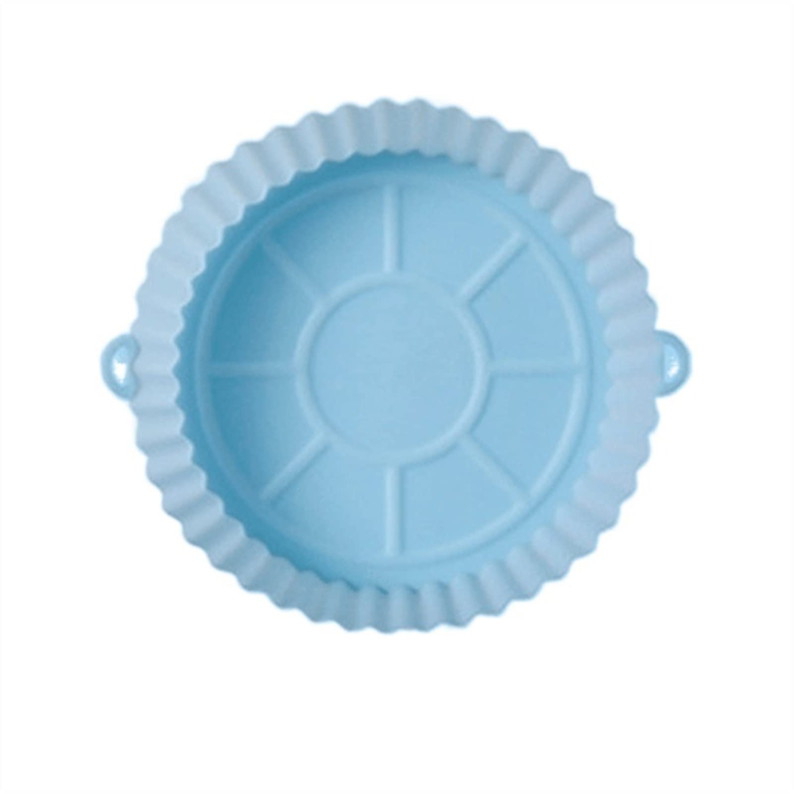 Non-Toxic 7-Inch Silicone Air Fryer Basket - Oven Safe Baking Tray for Pizza, Chicken, Fries | Fits Most Air Fryers | Sky Blue Replacement Grill Mat Accessory | Perfect for Healthy Cooking & Meal Prep