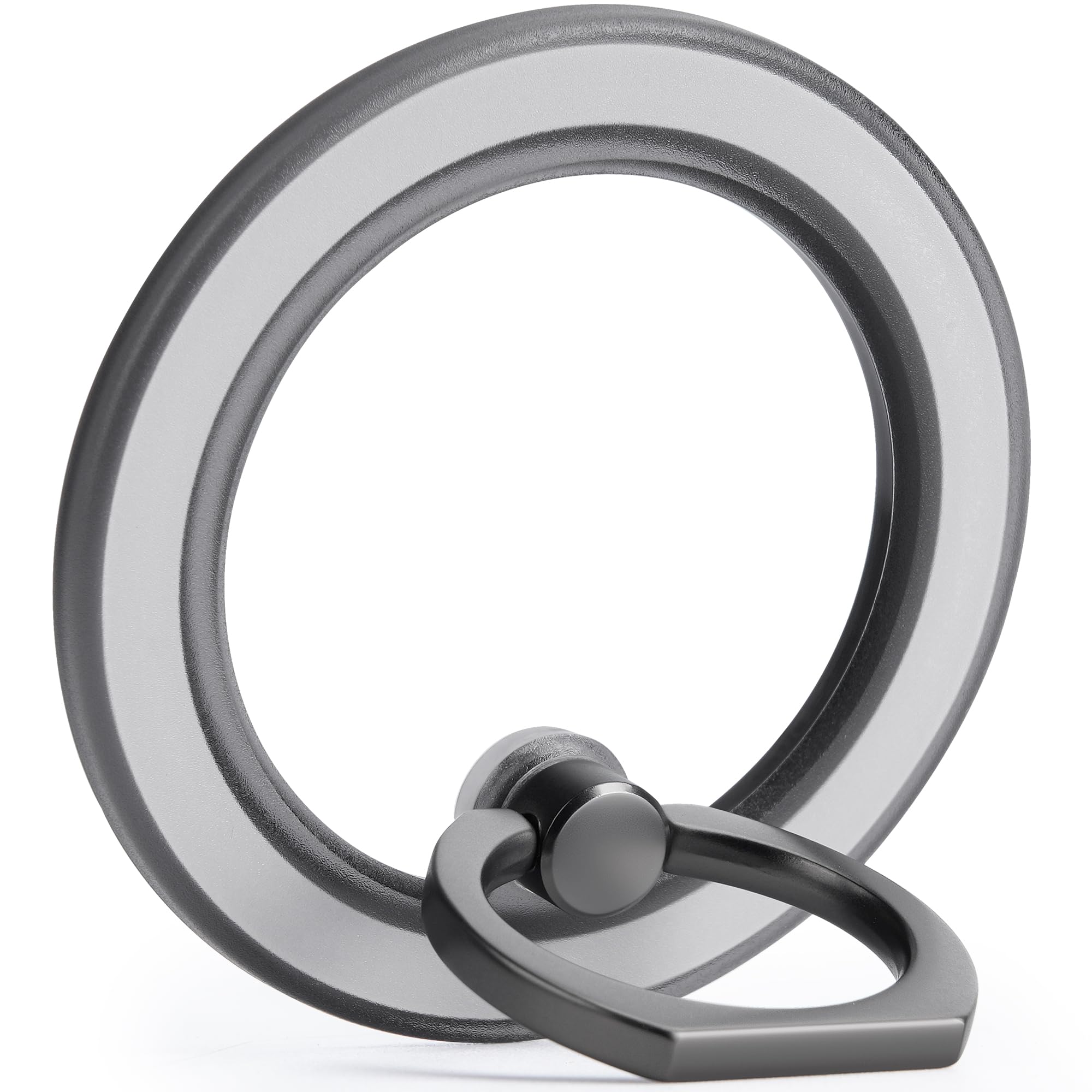 Metisinno Magnetic Phone Ring Holder for iPhone 16/15/14/13/12 & Magsafe Case - 360° Adjustable Finger Grip - Wireless Charging Compatible - Black Translucent - Perfect for Gym, Driving & One-Hand Phone Use