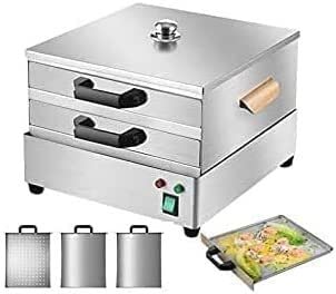 **DAREV Electric Rice Noodle Roll Maker - 2-Layer Stainless Steel Steamer with 3 Trays for Authentic Cantonese Cheung Fun | Perfect for Home Kitchens & Dim Sum Restaurants**