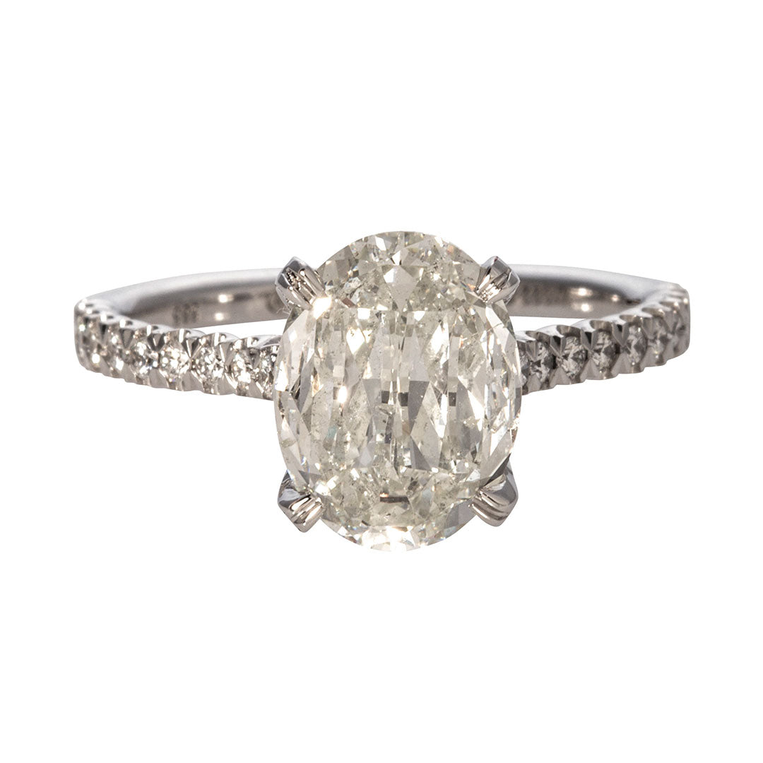 2ct L’Amour Crisscut Oval & .31ct Pavé Diamond Engagement Ring - Elegant Wedding Band for Proposal, Anniversary & Romantic Occasions
