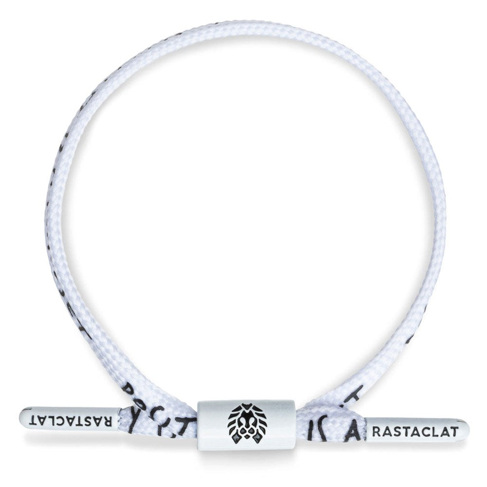 Rastaclat Mindset White Adjustable Wristband Bracelet for Men & Women - Perfect for Fitness, Yoga, and Everyday Wear