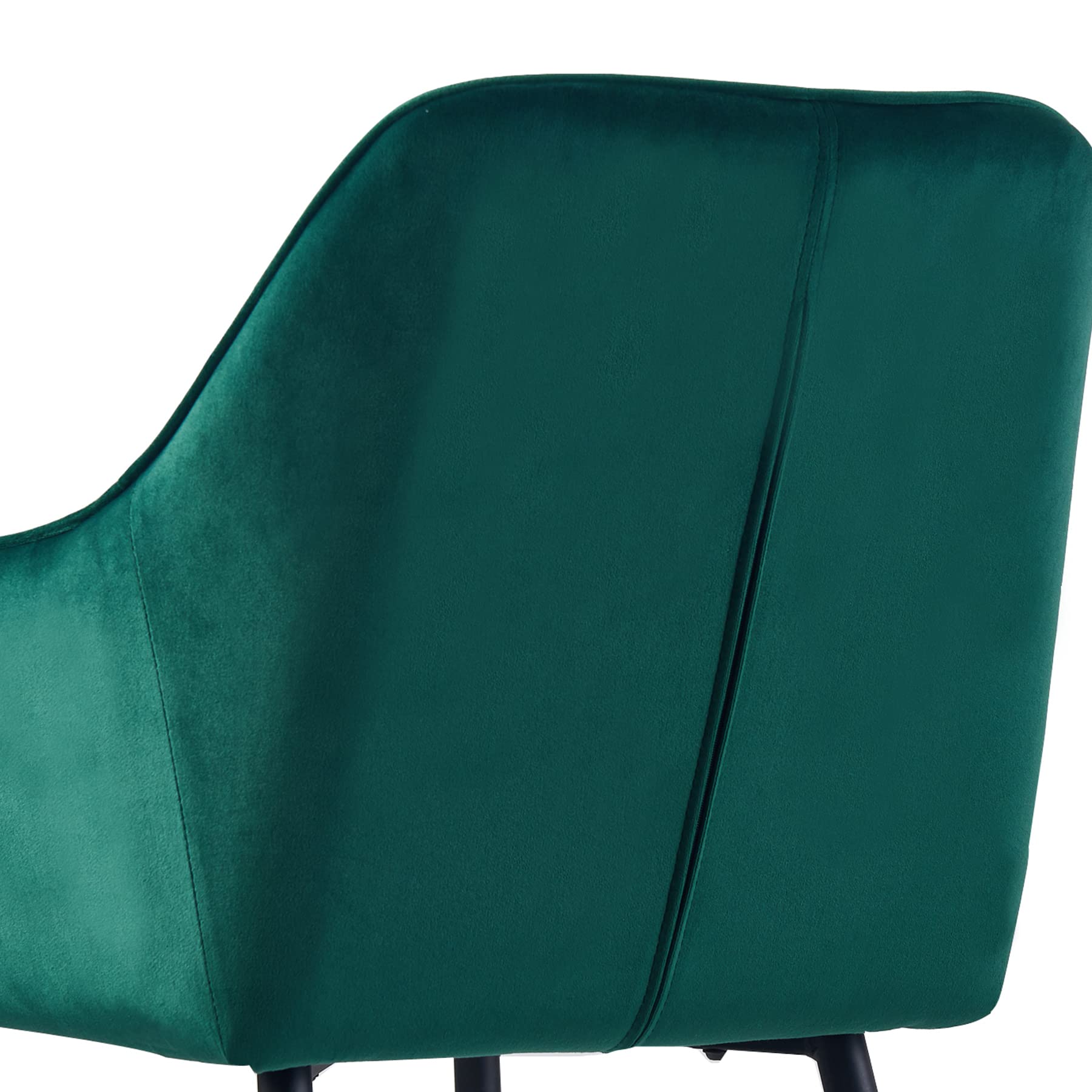 ENJAOUSLF 4-Piece Green Velvet Dining Chairs Set with Black Metal Legs - Modern Upholstered Armchairs for Kitchen, Living Room & Dining Room | Perfect for Home Decor, Entertaining & Small Spaces