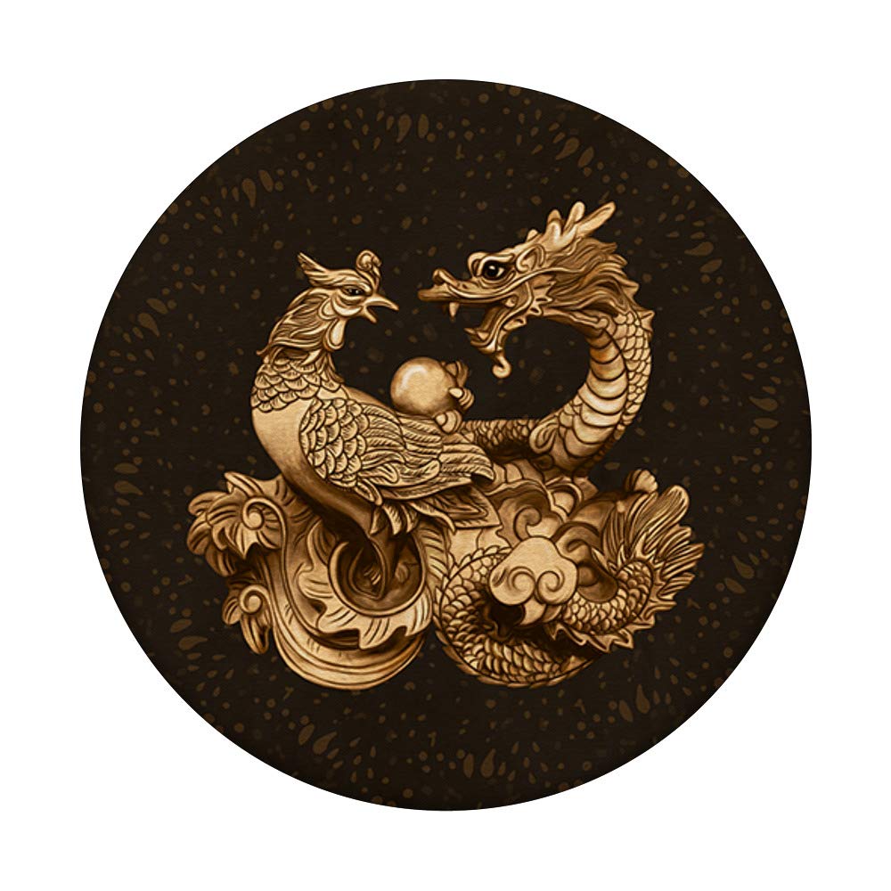 Phoenix and Dragon PopSockets Phone Grip & Stand - Expandable Phone Holder for iPhone, Samsung, Tablets - Perfect for Gaming, Selfies, and Hands-Free Viewing