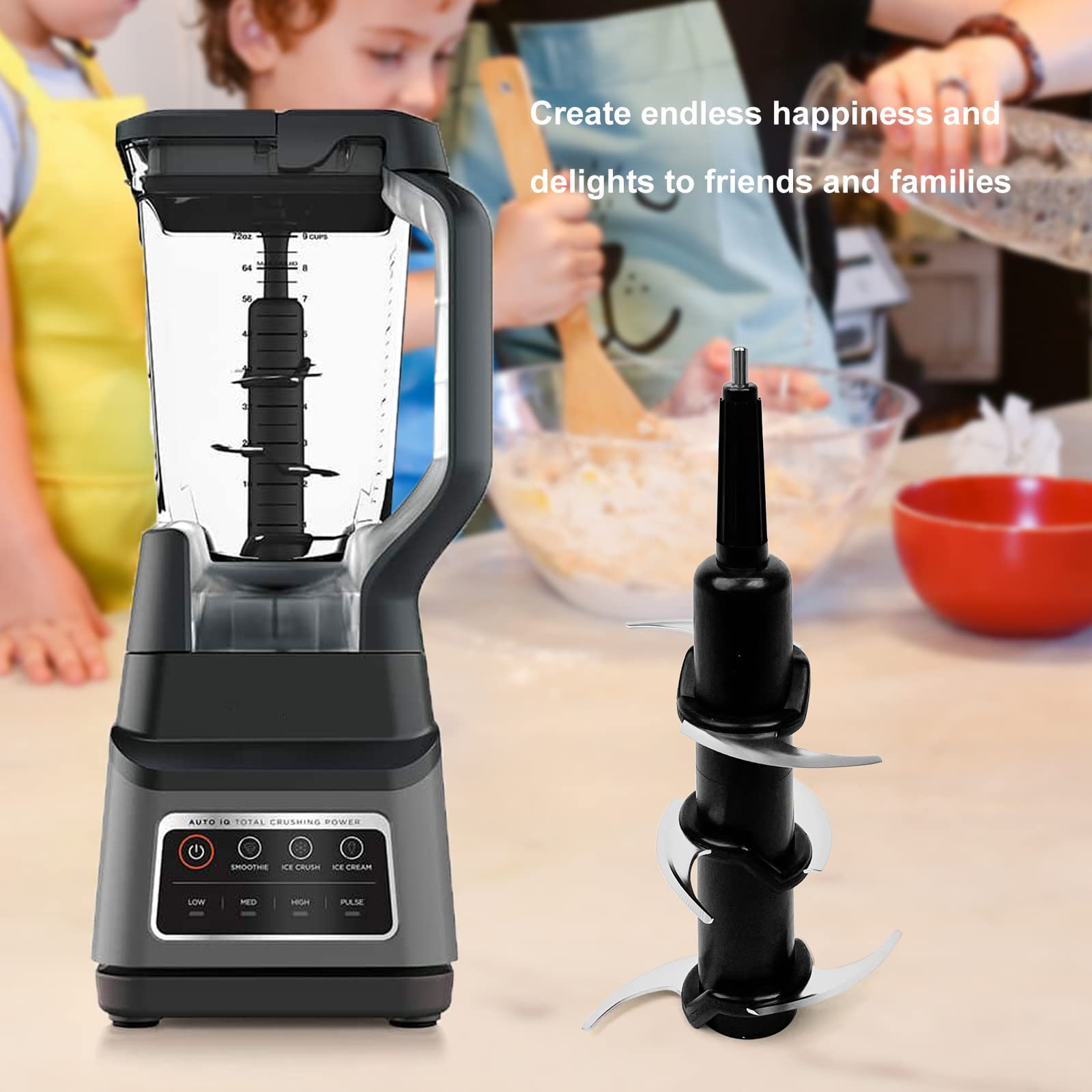 Ninja Blender 6-Stacked Blade Replacement Assembly for 72 oz Pitcher - Compatible with BL660C BL740 BL642 BL500C Models (1100W 1200W 1500W) - Perfect for Smoothies, Juices & Food Prep in Ninja Kitchen System