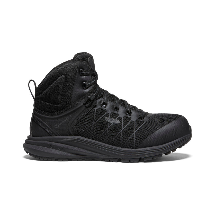 Women's Vista Energy Mid INT MET (Carbon Toe) Work Boots - Black/Raven - Durable Safety Shoes for Construction & Outdoor Work