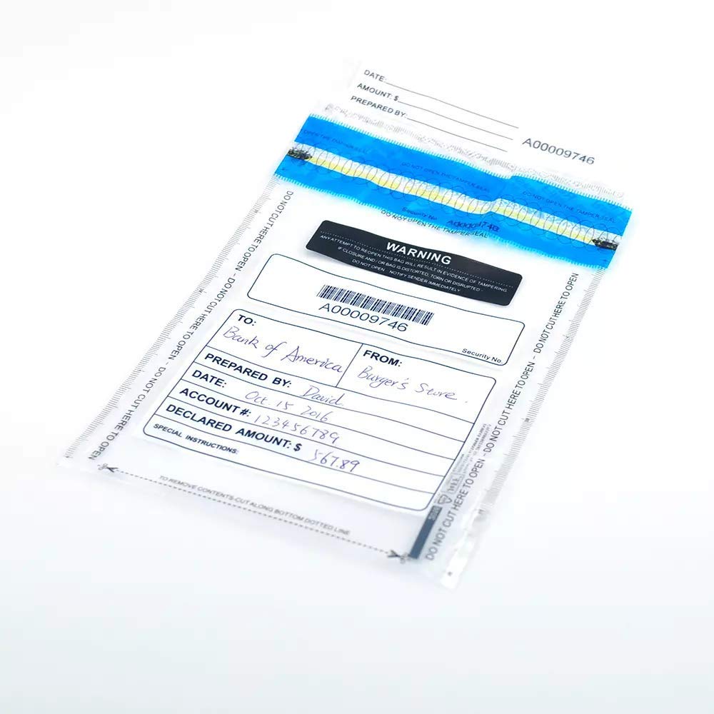 Tamper-Evident Clear Deposit Bags 6x9 Inches (300 Pack) - Security Bank Deposit Envelopes for Cash, Checks & Valuables - Ideal for Banks, Retail Stores & Small Businesses