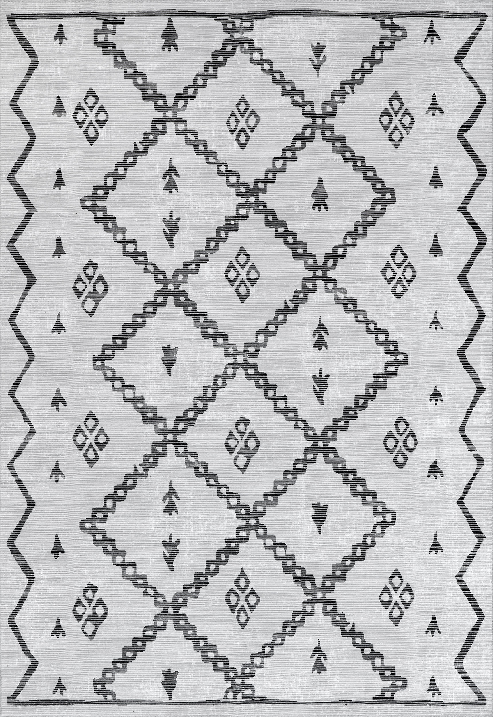 Beatrice Washable Trellis Rug - Ivory | Non-Slip Indoor/Outdoor Area Rug for Living Room, Bedroom, Patio | Easy to Clean & Durable