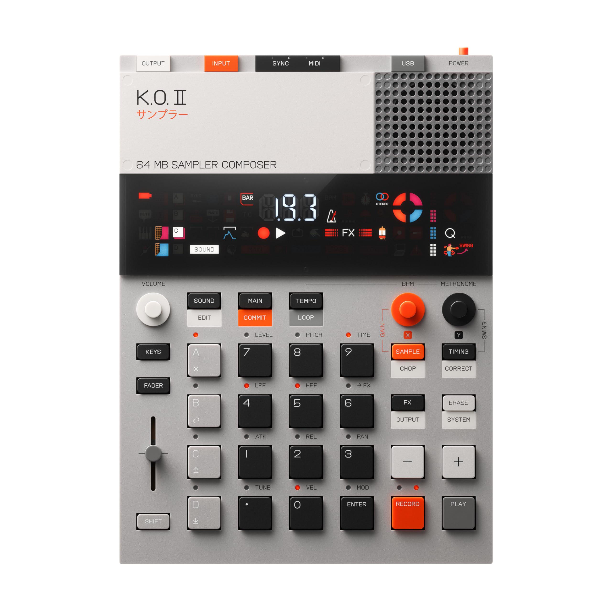 Teenage Engineering EP-133 K.O. II Sampler & Drum Machine with Built-in Mic, Effects & Sequencer - Perfect for Music Production, Live Performances & Beat Making