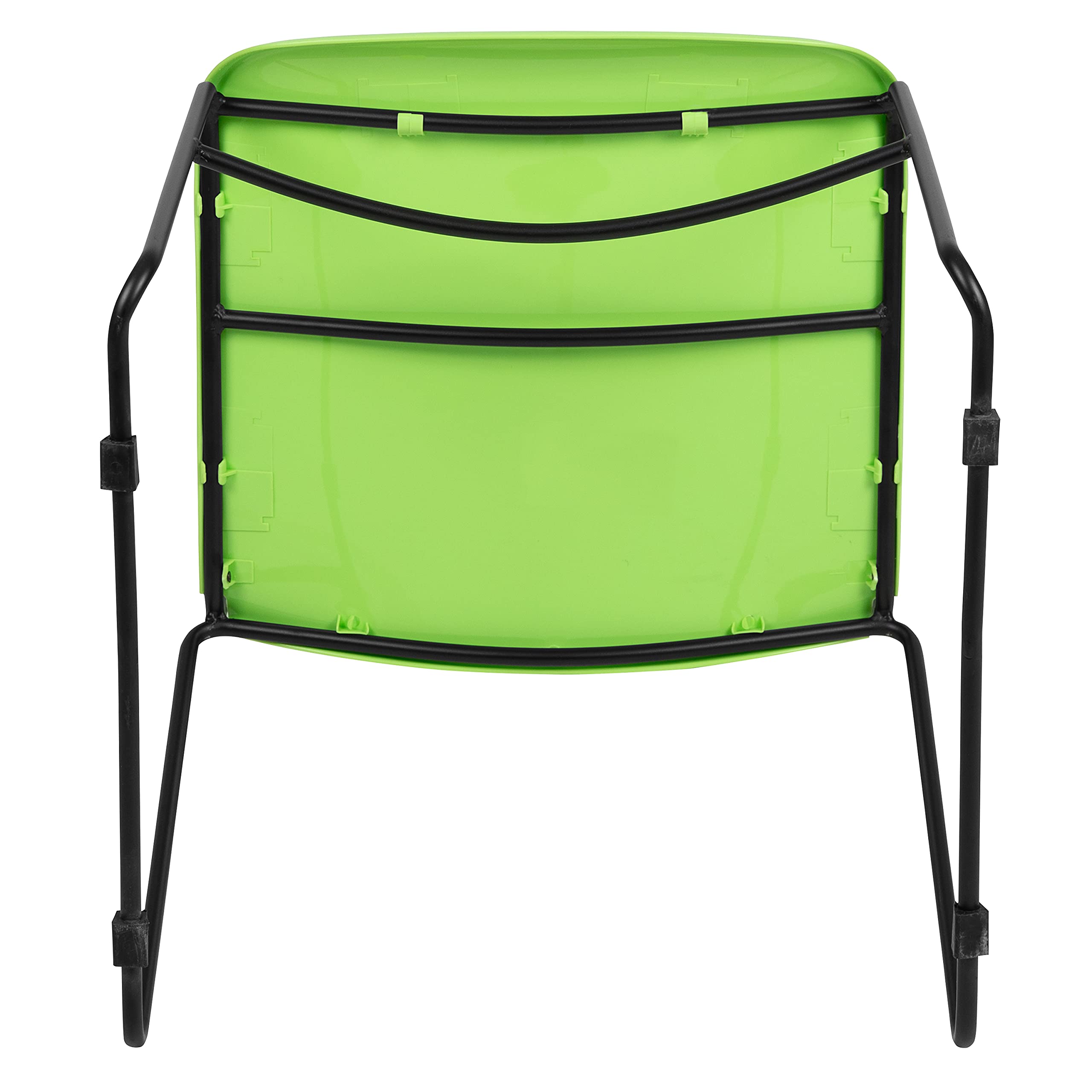 Emma & Oliver Green Ultra-Compact Stackable School Chair - Ergonomic Office Guest & Student Chair for Classrooms, Study Rooms & Small Spaces