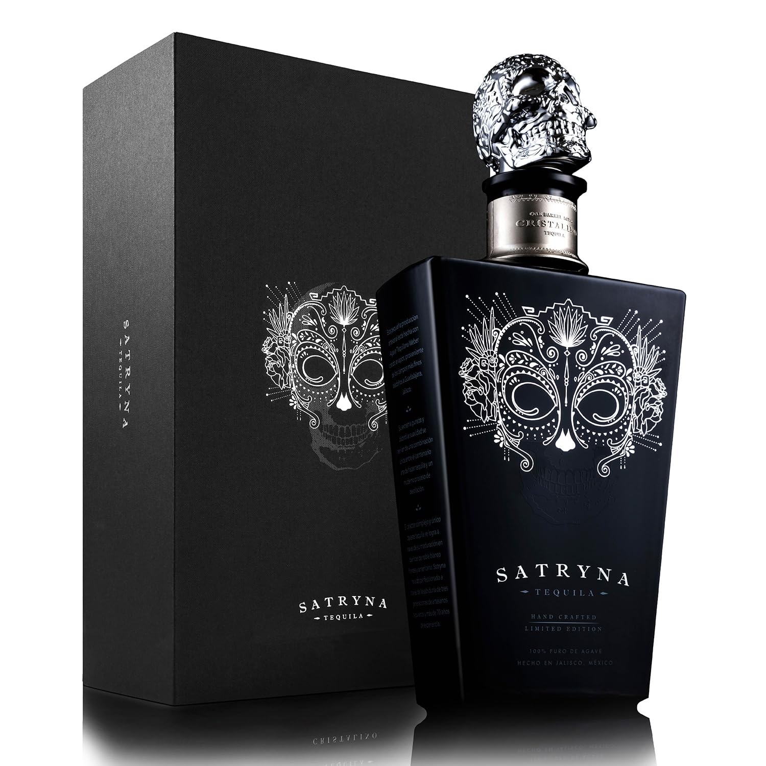 SATRYNA Añejo Cristalino Ultra Premium Tequila 70cl Gift Set - Luxury Aged Tequila for Special Occasions, Gifts & Cocktail Making