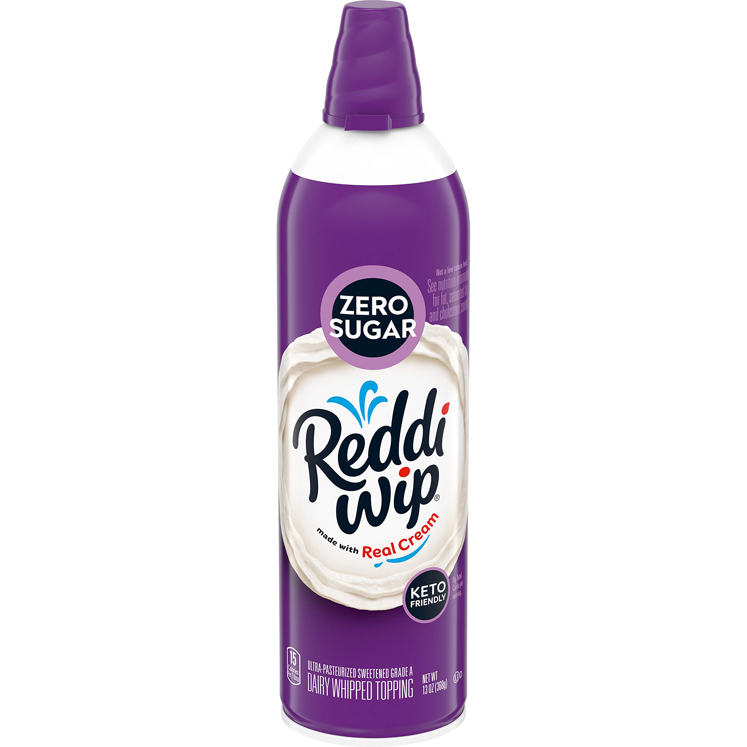 Reddi-wip Zero Sugar Whipped Topping - Keto Friendly, Gluten Free, 13 oz Can - Perfect for Low-Carb Desserts, Coffee Topping & Healthy Snacks