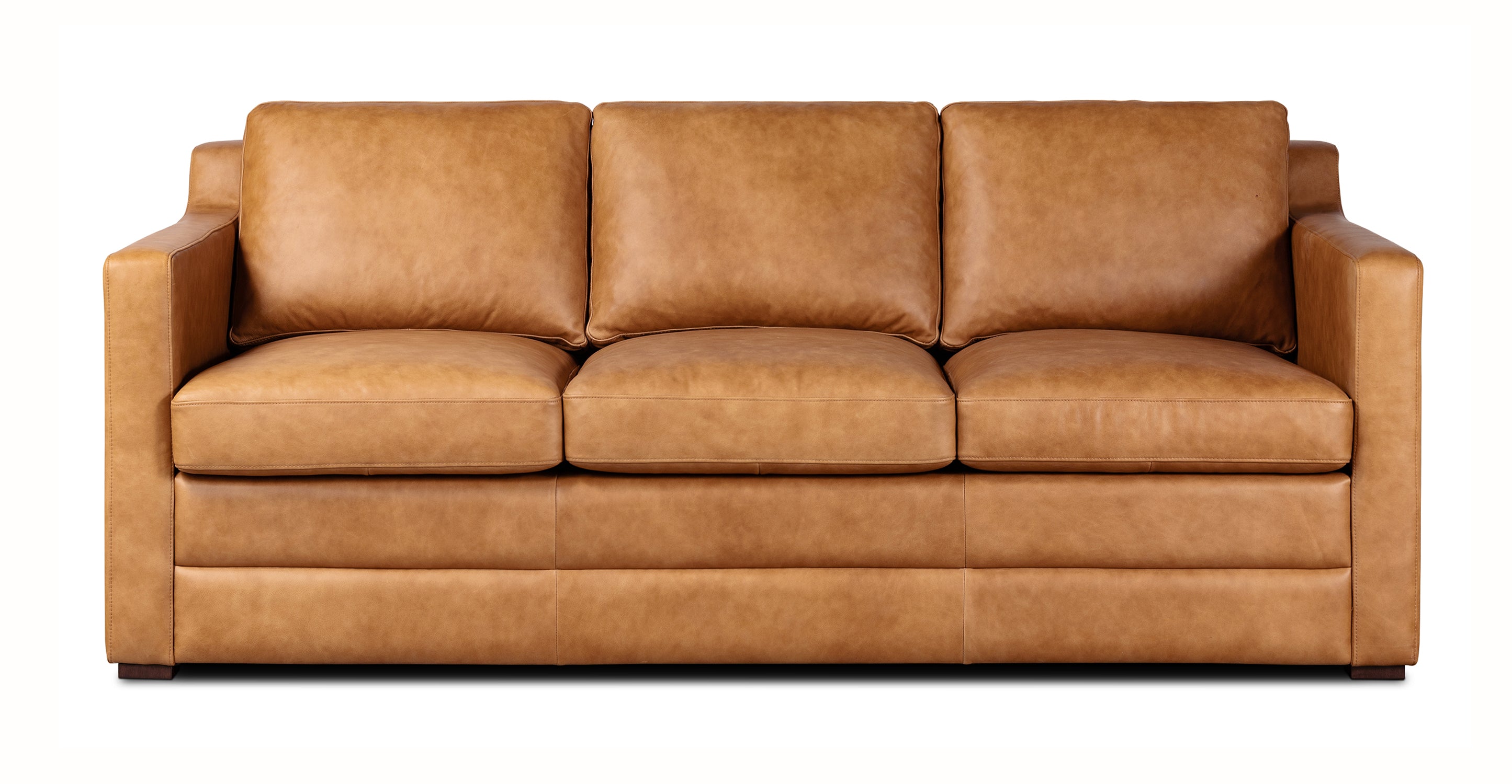 Sorrento Leather Convertible Sleeper Sofa with Pull-Out Bed - Modern Sectional Couch for Small Spaces, Living Room & Guest Room