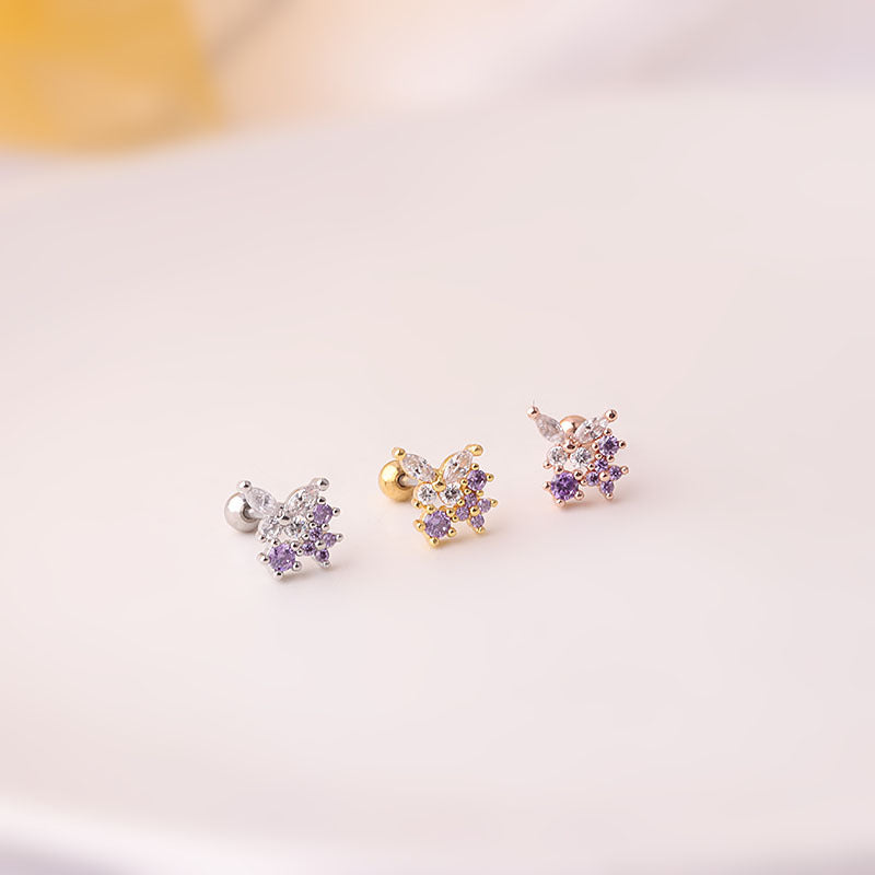 20G Cartilage Tiny Stud Earrings with Butterfly Flat Back - Hypoallergenic Stainless Steel Ear Jewelry for Women | Perfect for Daily Wear, Parties & Gifts