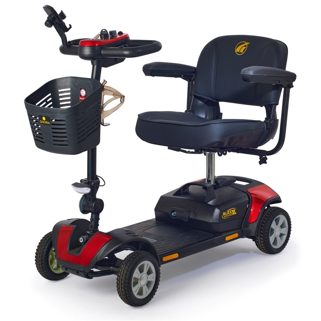 Golden Technologies BuzzAround XL 4 Wheel Mobility Scooter - Lightweight & Portable Electric Scooter for Adults & Seniors - Perfect for Shopping, Travel & Outdoor Activities
