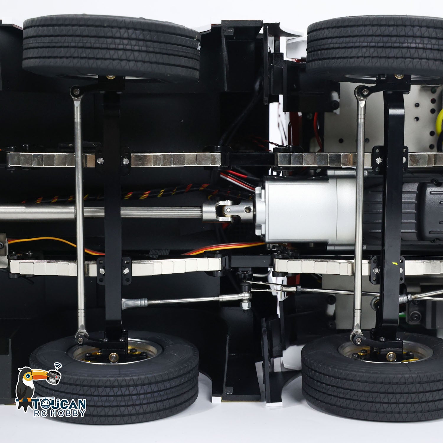 1/14 Scale 8x4 Metal RC Fire Truck Chassis - Radio Controlled Fire Engine with Light & Sound, FlySky ST8 Motor, Servo, Pre-Assembled & Painted - Perfect for Firefighting Simulation, RC Hobbyists, and Collectors
