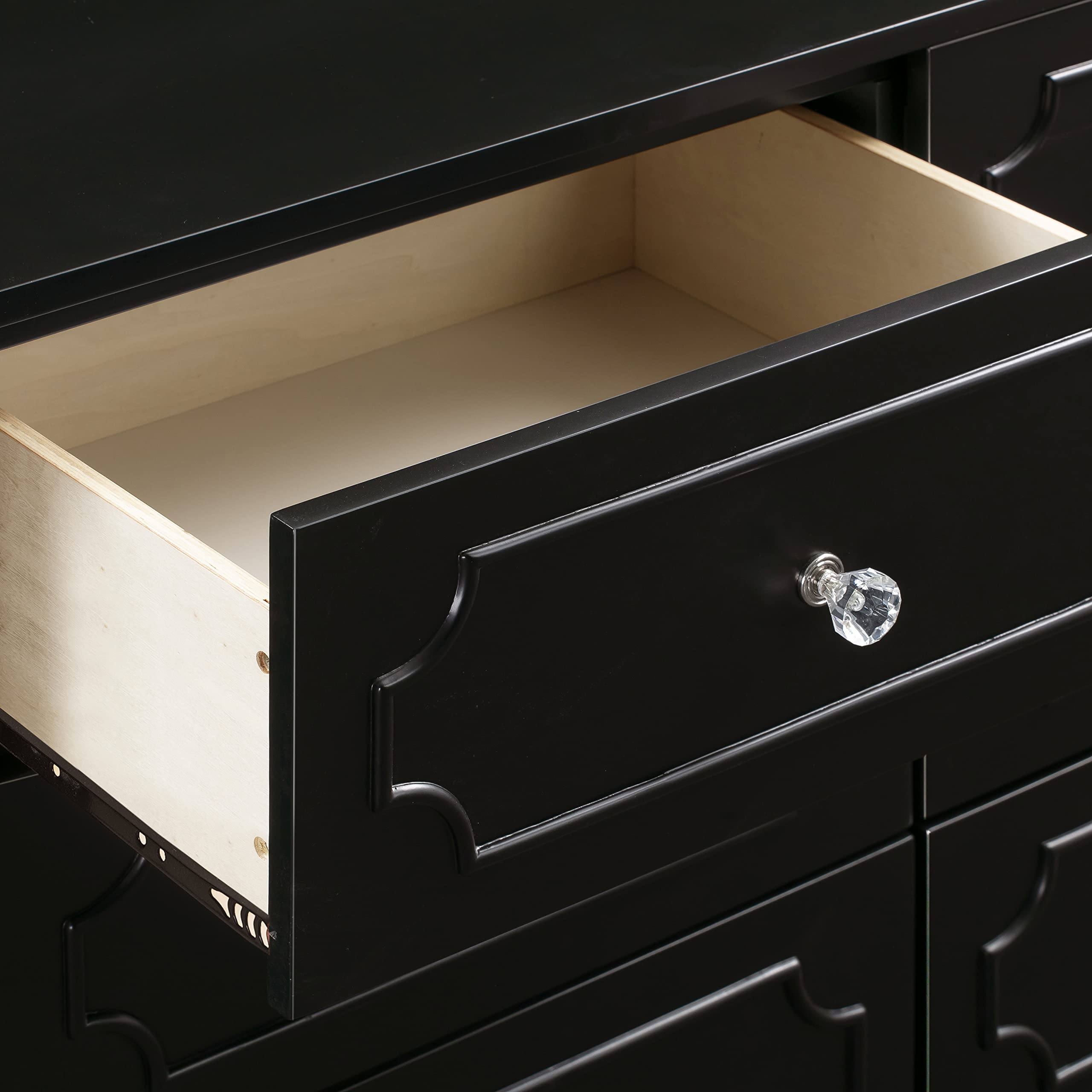 DaVinci Chloe Regency 6 Drawer Dresser in Ebony Finish - Stylish Bedroom Storage Furniture for Home Organization & Nursery Decor