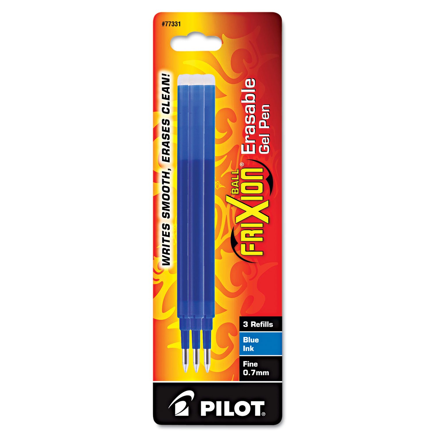 Pilot FriXion Ball Erasable Gel Pen Refills - 0.7mm Fine Point Blue Ink (3-Pack) - Perfect for Note Taking, School Work & Office Use