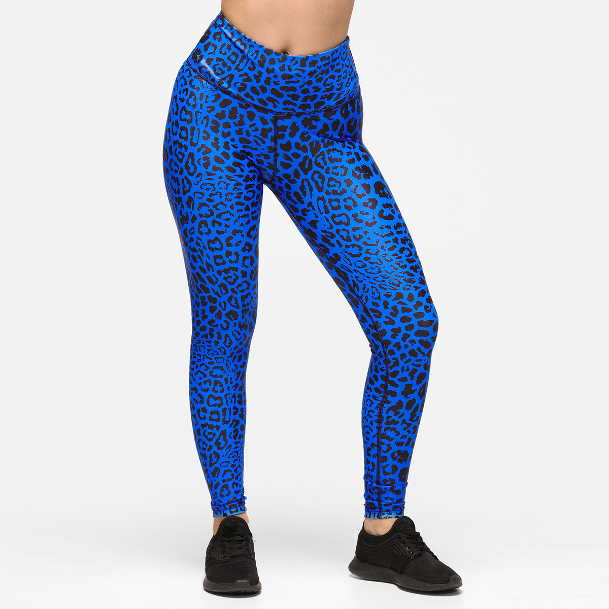 Cobalt Blue Cat Print Leggings for Women - Stretchy Comfortable Yoga Pants for Workout, Lounge & Casual Wear