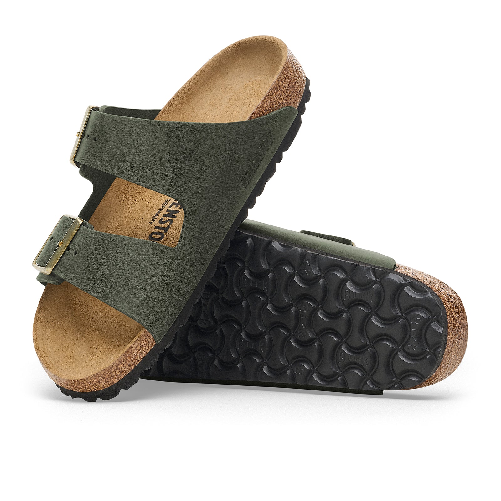 Birkenstock Arizona Narrow Slide Sandals for Women - Thyme Oiled Leather | Comfortable Arch Support | Perfect for Casual Wear, Beach & Summer Outfits