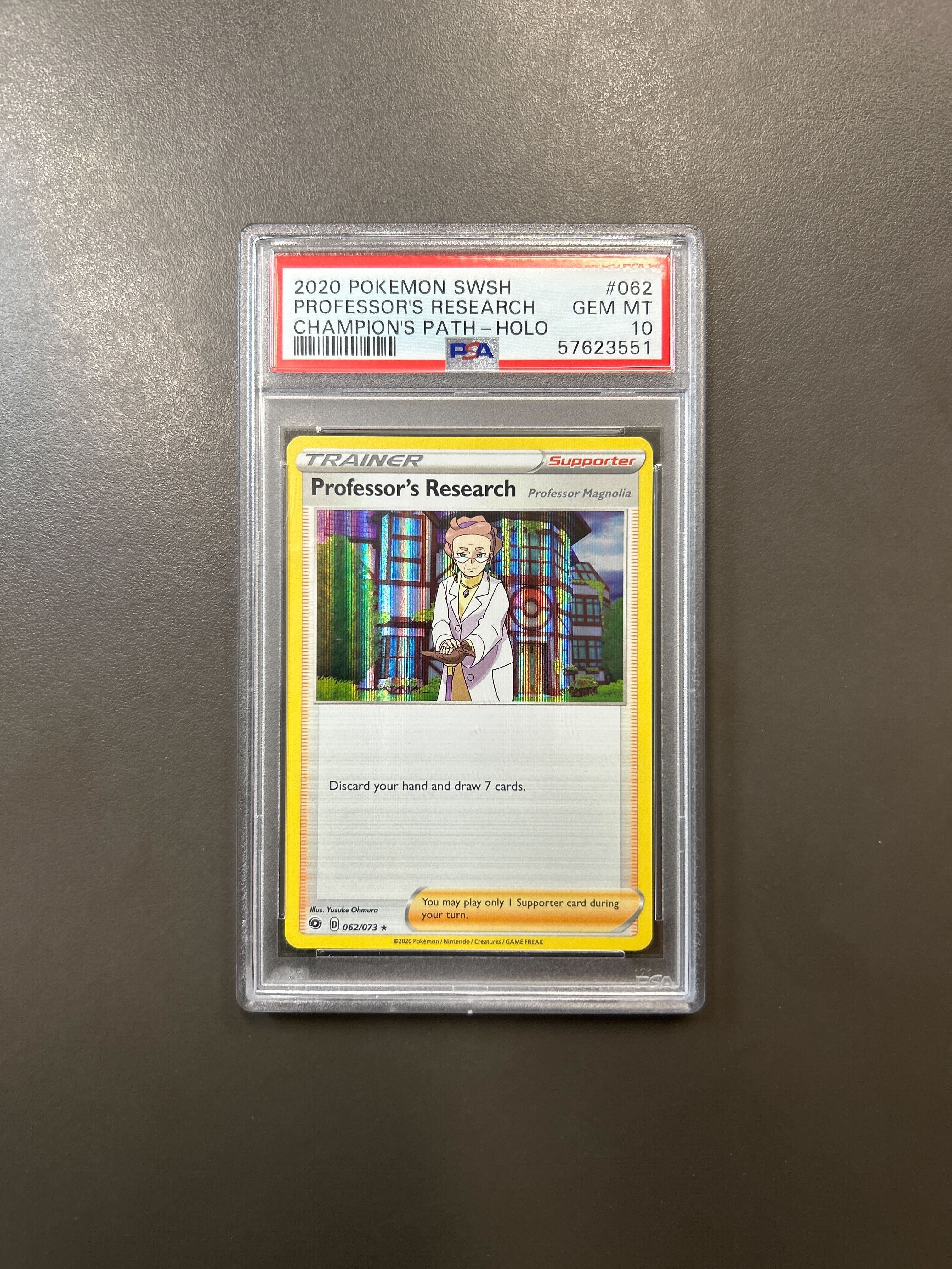 2020 Pokemon Sword & Shield Champion's Path Professor's Research Holo #62 PSA 10 Graded Card - Perfect for Collectors, Gaming Tournaments & Pokemon TCG Investments