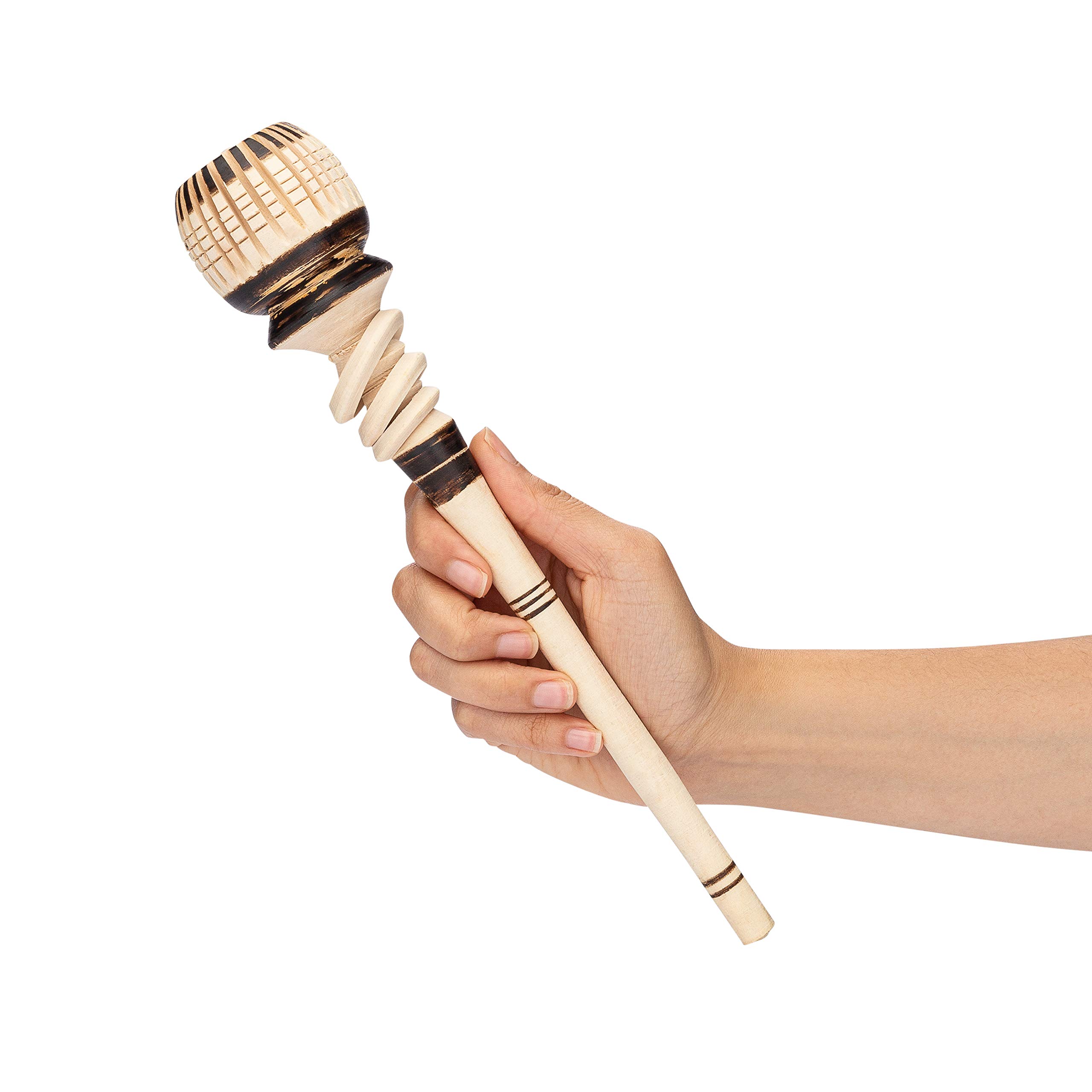 Premium Handmade Mexican Wooden Molinillo - 12.5