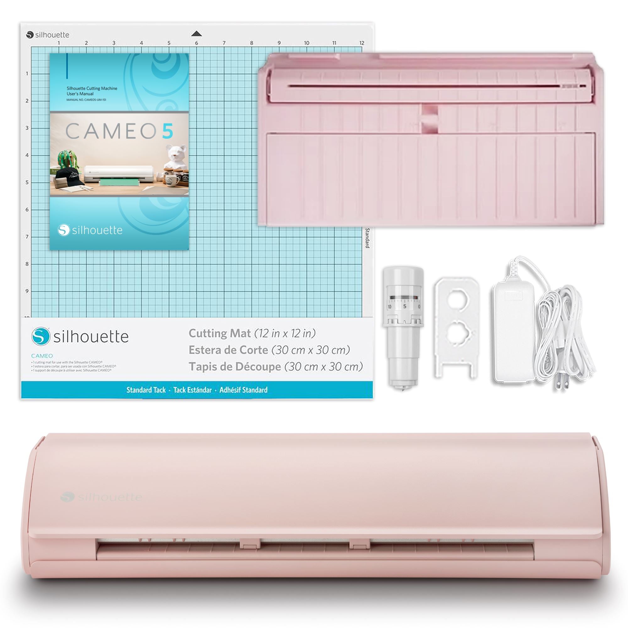 Silhouette Cameo 5 12-Inch Vinyl Cutter Machine with Roll Feeder - Pink | DIY Craft Cutting for T-Shirts, Decals, Stickers & Home Decor Projects