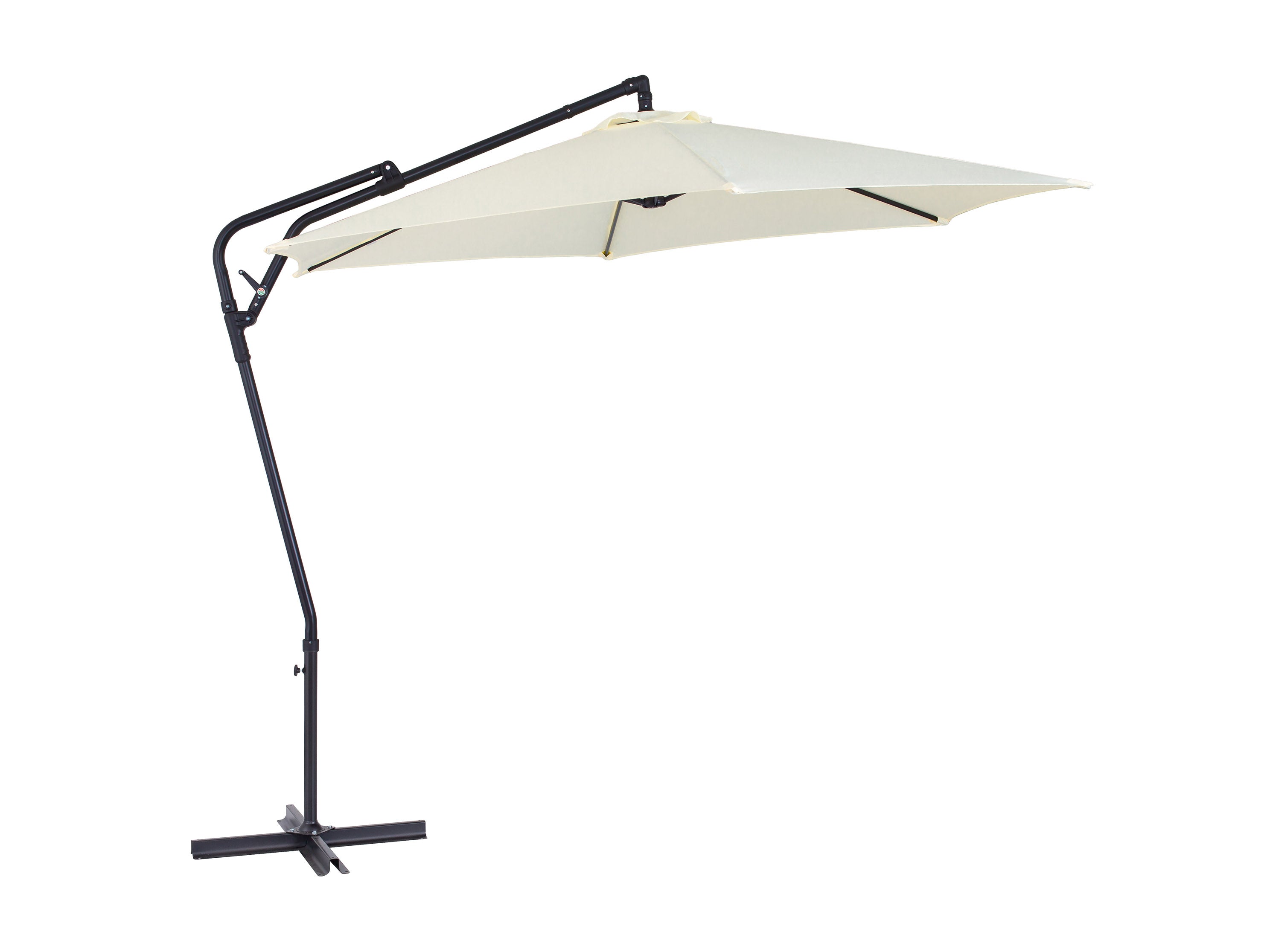 10ft Warm White Cantilever Umbrella - Outdoor Patio, Garden, Poolside Sun Shade for Relaxation & Entertainment