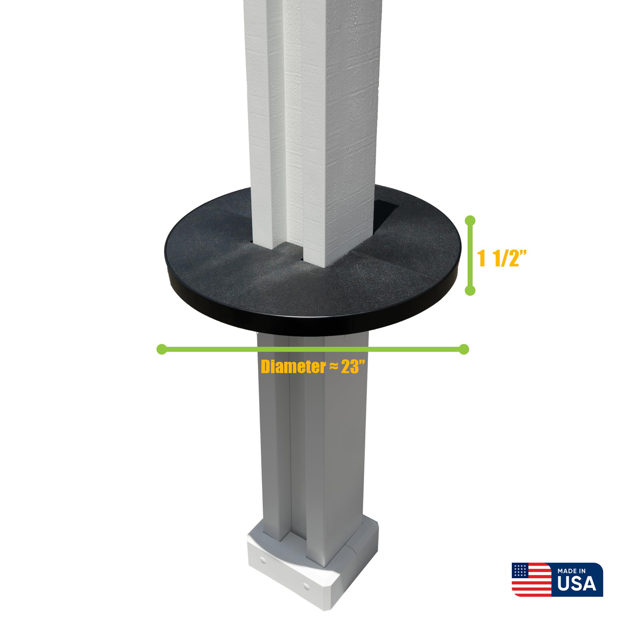 ALUMATABLE™ White Alumawood Patio Cover Post Table - Outdoor Dining & Entertaining Furniture for Backyard, Deck, and Garden
