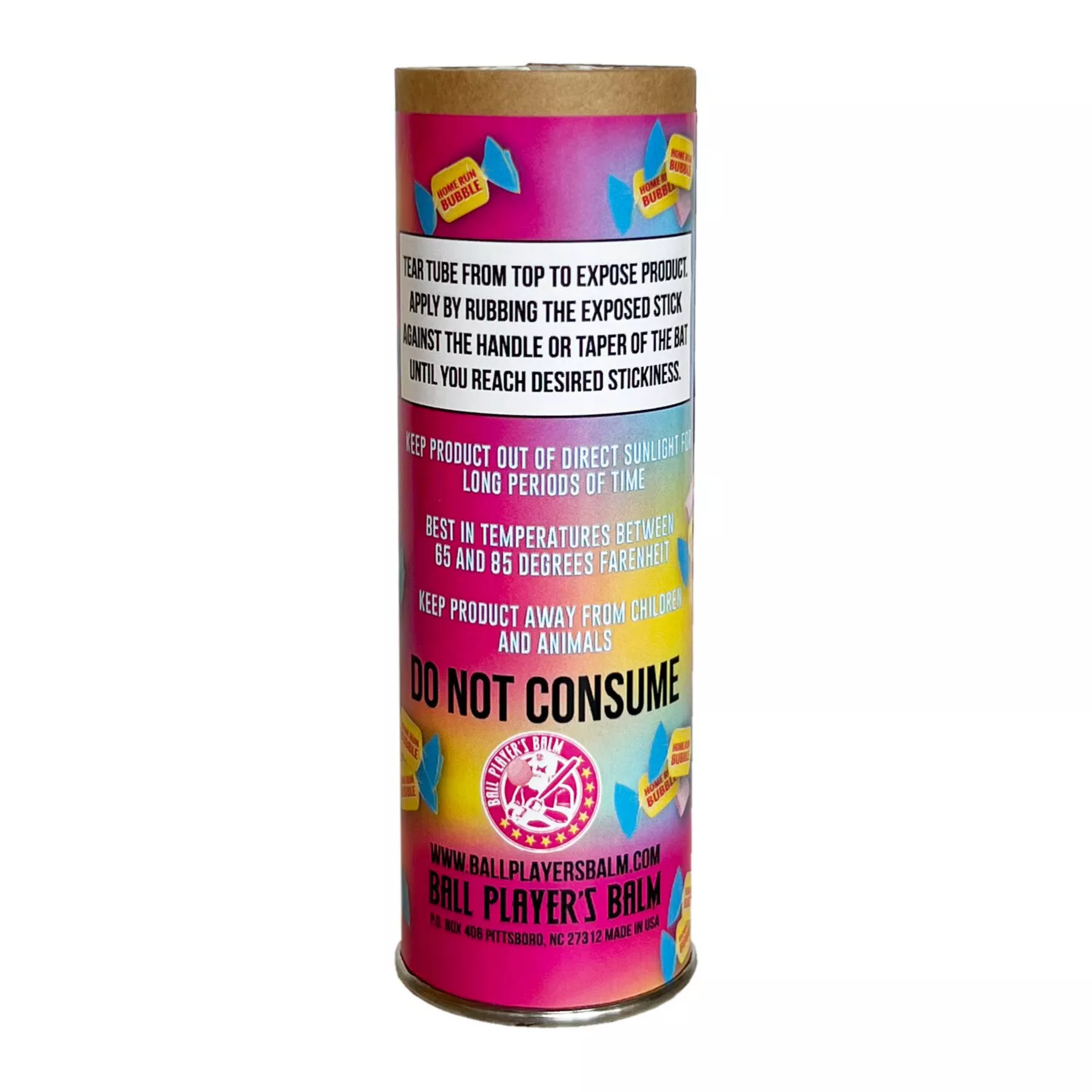 Baseball Bat Grip Enhancer - Ball Player's Balm with Home Run Bubble Scent | Improves Bat Control & Reduces Slippage | Perfect for Baseball Practice & Games