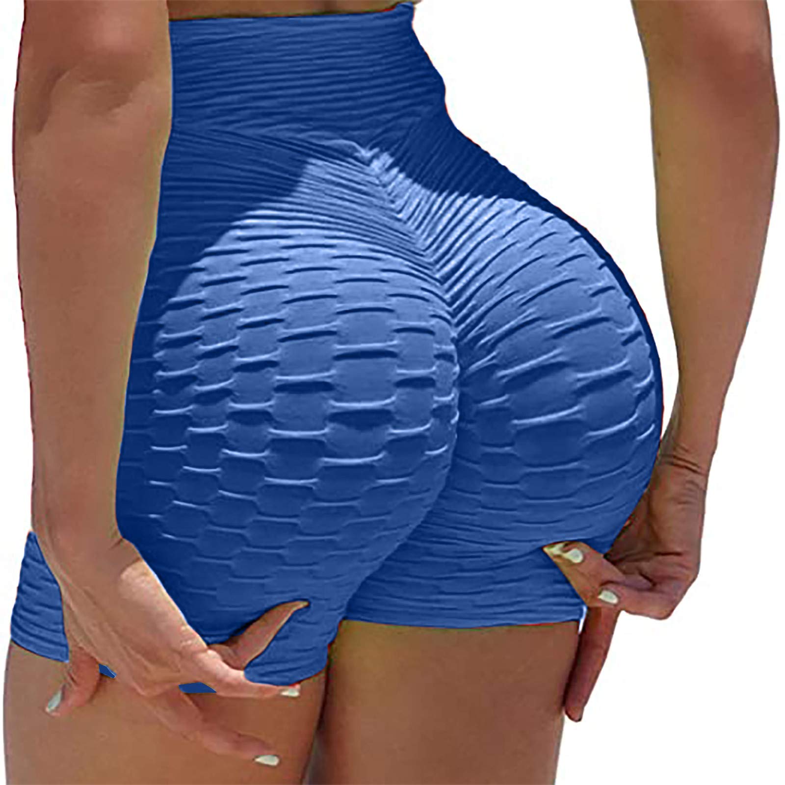 GOGOBO Women's High Waisted Butt Lifting Leggings - Tummy Control Yoga Shorts with Textured Ruched Design for Running & Workout - Perfect for Gym, Yoga, and Everyday Wear