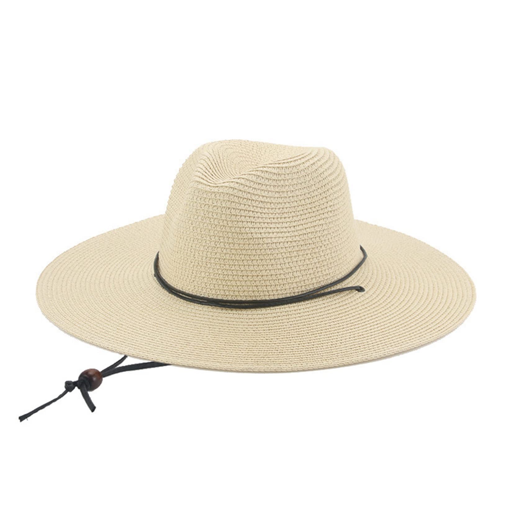 Stylish Wide Brim Straw Bucket Hat - Safari Beach & Cowboy Summer Sun Hat with UV Protection - Perfect for Outdoor Adventures, Vacations & Fashion Statements