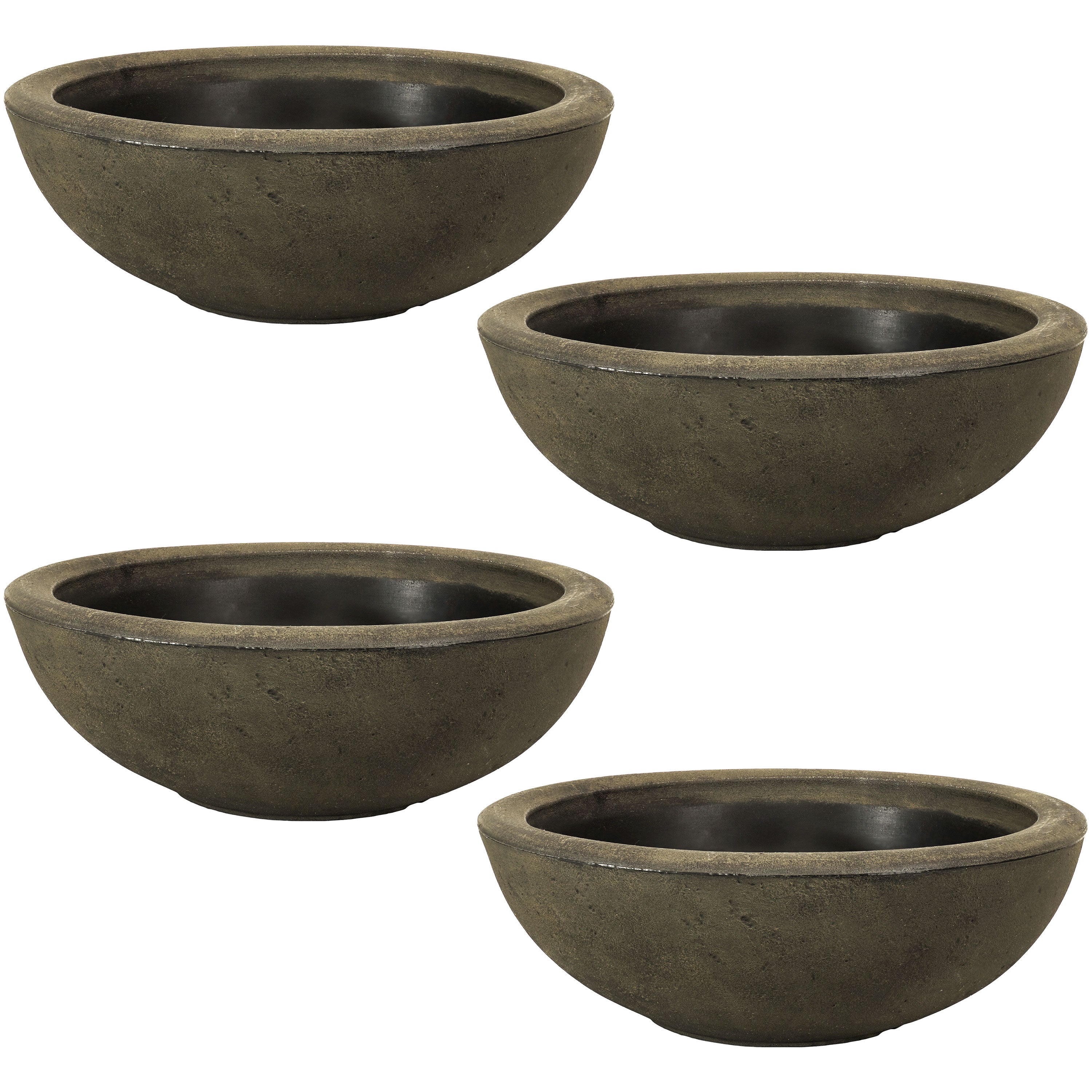 20.75 Inch Sunnydaze Percival Polyresin Outdoor Planter Bowl - Durable Garden Decor for Patio, Porch & Backyard Landscaping