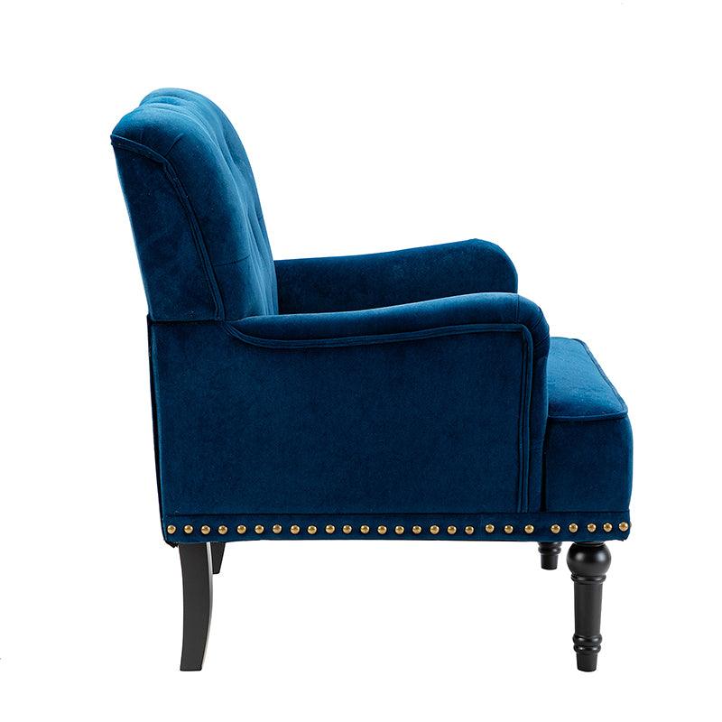 Luxury Constantino Velvet Armchair - Modern Upholstered Accent Chair for Living Room, Bedroom & Office - Soft Velvet Fabric with Sturdy Wooden Legs - Perfect for Home Decor, Relaxing & Reading