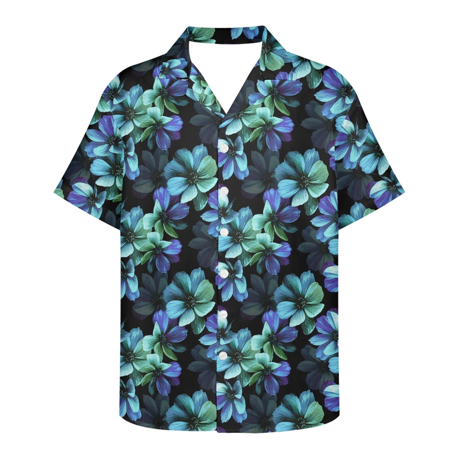 Frestree Men's Hawaiian Shirt - Short Sleeve Button Down Dress Shirt, Breathable Quick Dry Fabric, Regular Fit for Summer Vacation, Beach Party & Casual Work Wear