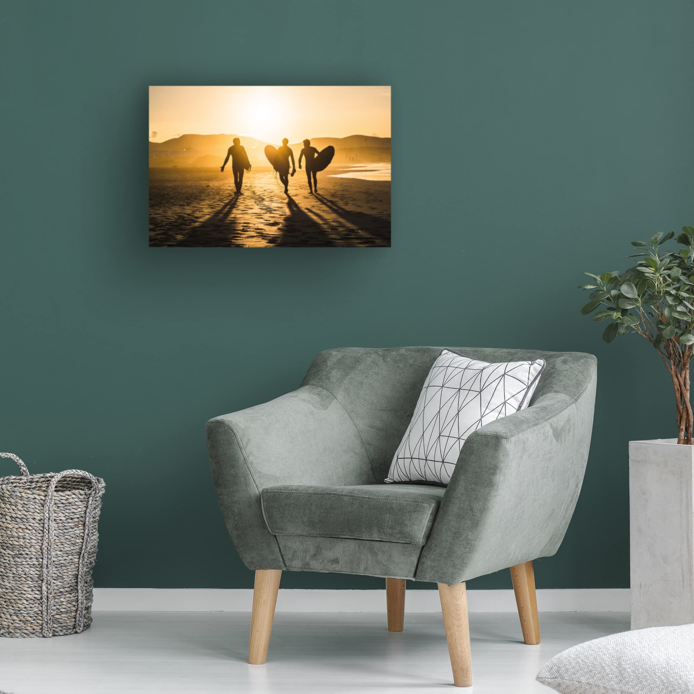 Trademark Fine Art 'Surf Trio' Canvas Wall Art by Miha Pavlin - Ocean Wave Painting for Beach House Decor, Living Room & Office