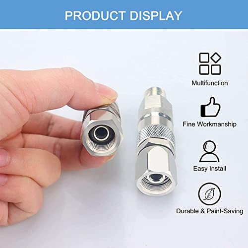 1/4-Inch Stainless Steel Airless High Pressure Spray Gun Swivel Joint - Durable Paint Sprayer Hose Fitting for Professional Painting & DIY Projects