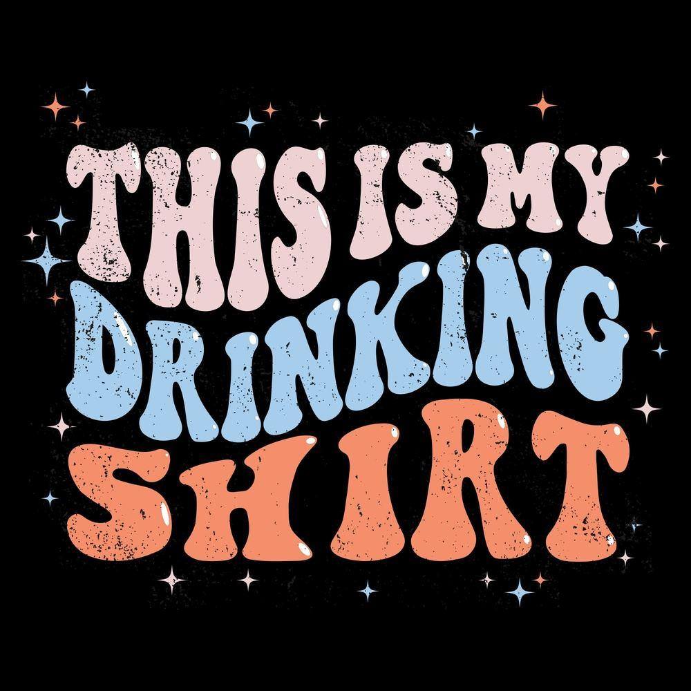 Women's Funny Drinking Slouchy T-Shirt - Black | Casual Lounge Wear for Relaxing at Home or Parties