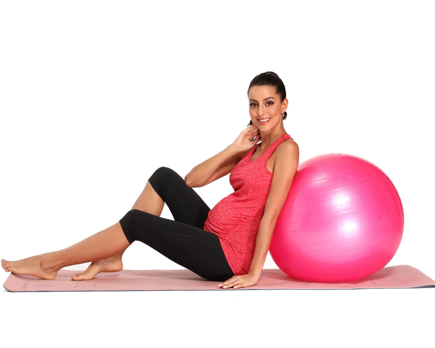 Glampunch 3-Pack Maternity Yoga Tops - Sleeveless Racerback Workout Shirts for Pregnant Women | Breathable Athletic Tank Tops for Pregnancy Exercise, Gym & Yoga | Perfect for Prenatal Fitness & Active Moms