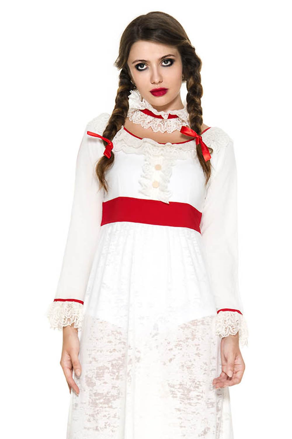 Possessed Doll Halloween Costume for Women - Gothic Horror Outfit with Music Box Legs - Perfect for Halloween Parties, Cosplay & Haunted House Events
