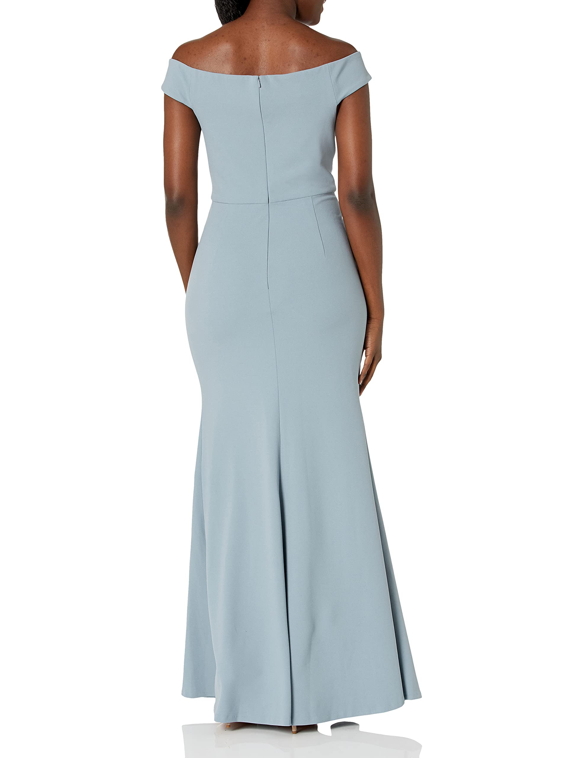 Jenny Yoo Women's Larson Off The Shoulder Fit and Flare Crepe Long Gown - Elegant Formal Dress for Weddings, Prom, Evening Parties & Special Occasions