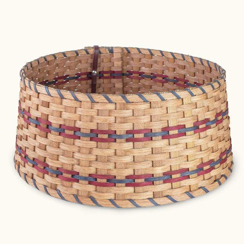 Amish Woven Wicker Christmas Tree Collar Basket - Rustic Holiday Tree Skirt Ring for Fireplace & Home Decor