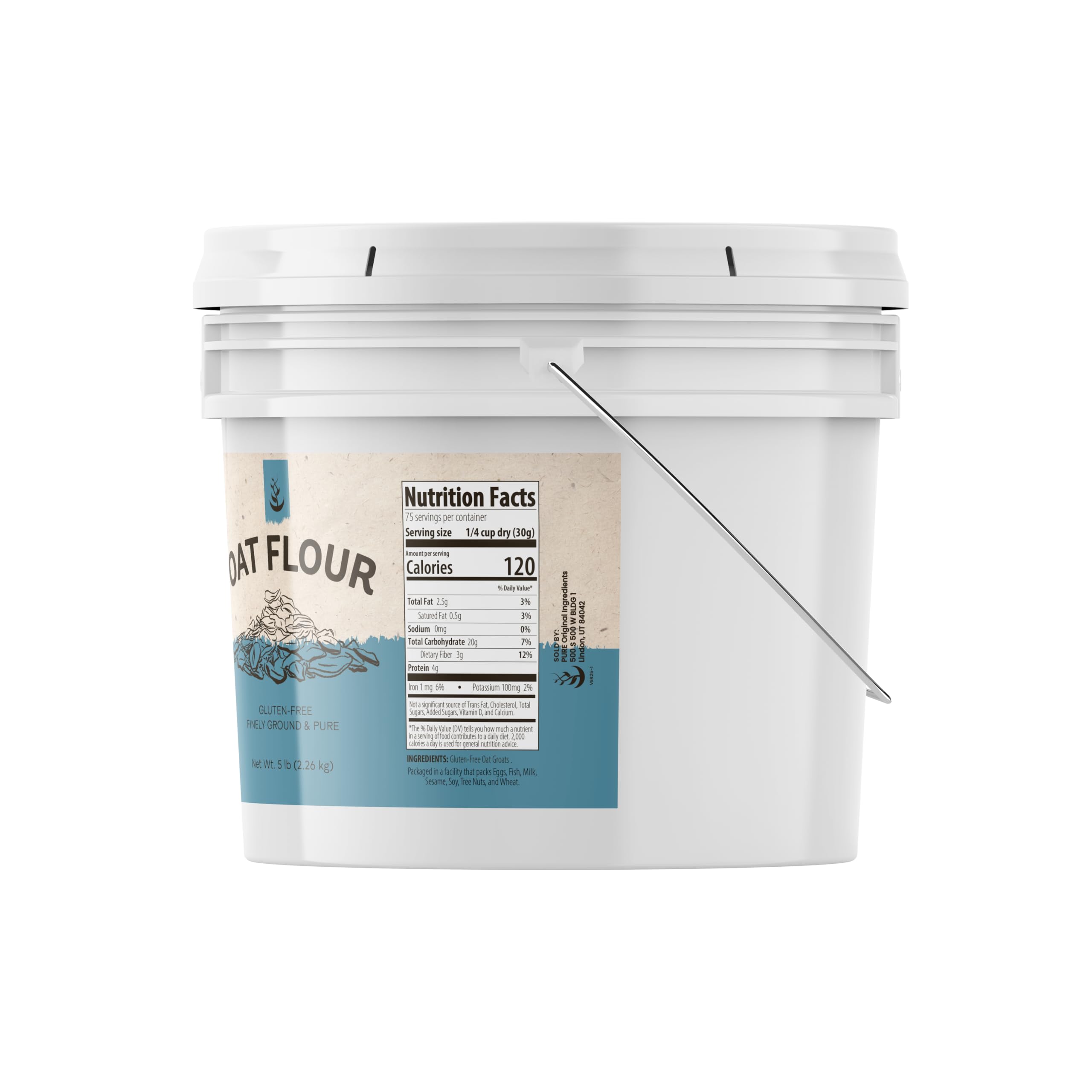 Organic Oat Flour (1 Gallon) - Gluten-Free, Non-GMO, Finely Ground for Baking - Perfect for Cookies, Bread & Pancakes - Pure & Natural Ingredient