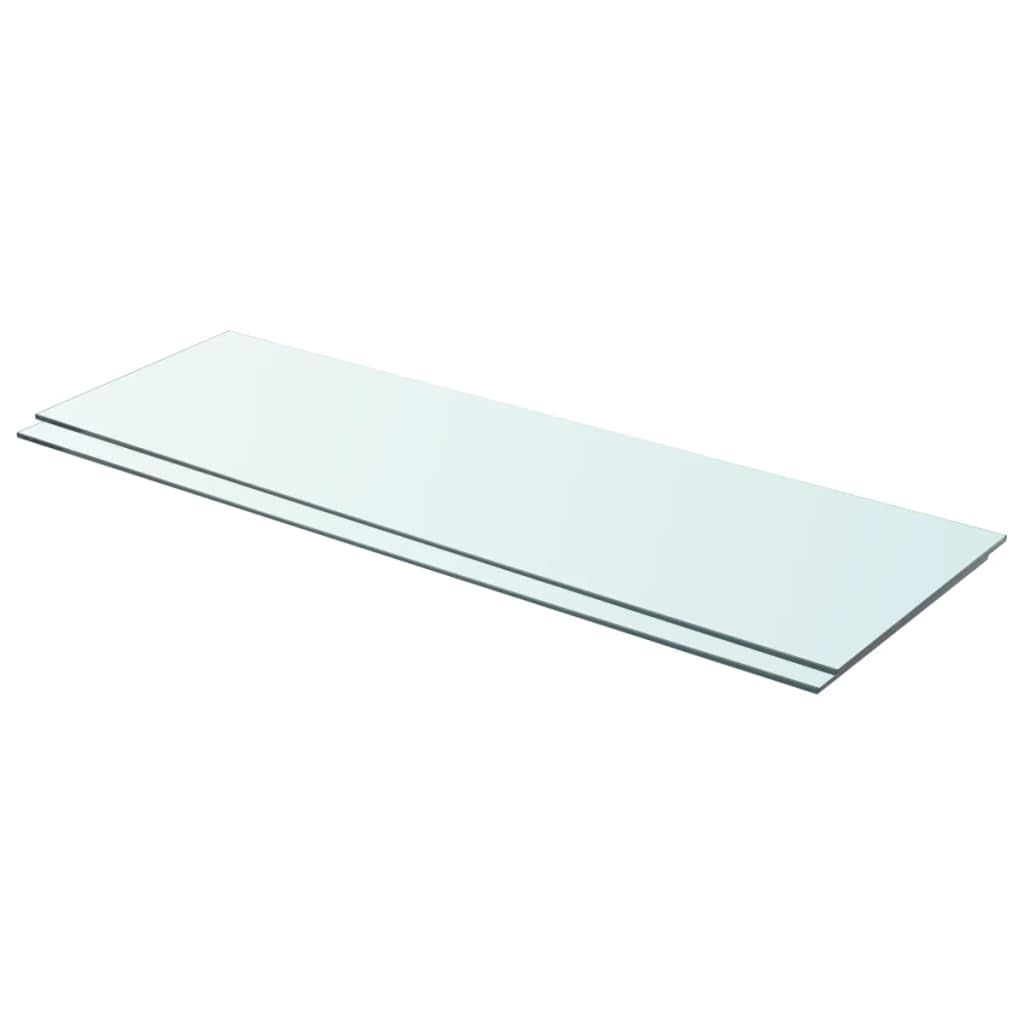vidaXL 2-Pack Floating Wall Shelves - Modern Tempered Glass Display Shelves for Books, DVDs, CDs, Photos, Trophies & Plants | Perfect for Living Room, Bedroom & Office Decor