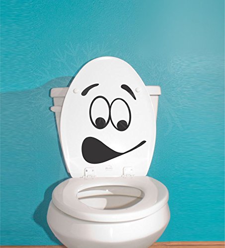 Vinyl Bathroom Wall Decals - Glossy Black Sticker Art for Toilet Décor