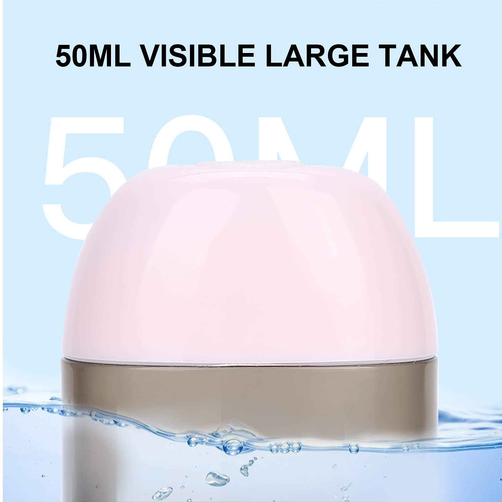 50ml Mini USB Rechargeable Facial Mist Sprayer - Portable Face Steamer for Skin Hydration & Moisturizing | Perfect for Makeup Setting, Skincare Routine & Eyelash Extensions Care | Home, Office & Travel Essential