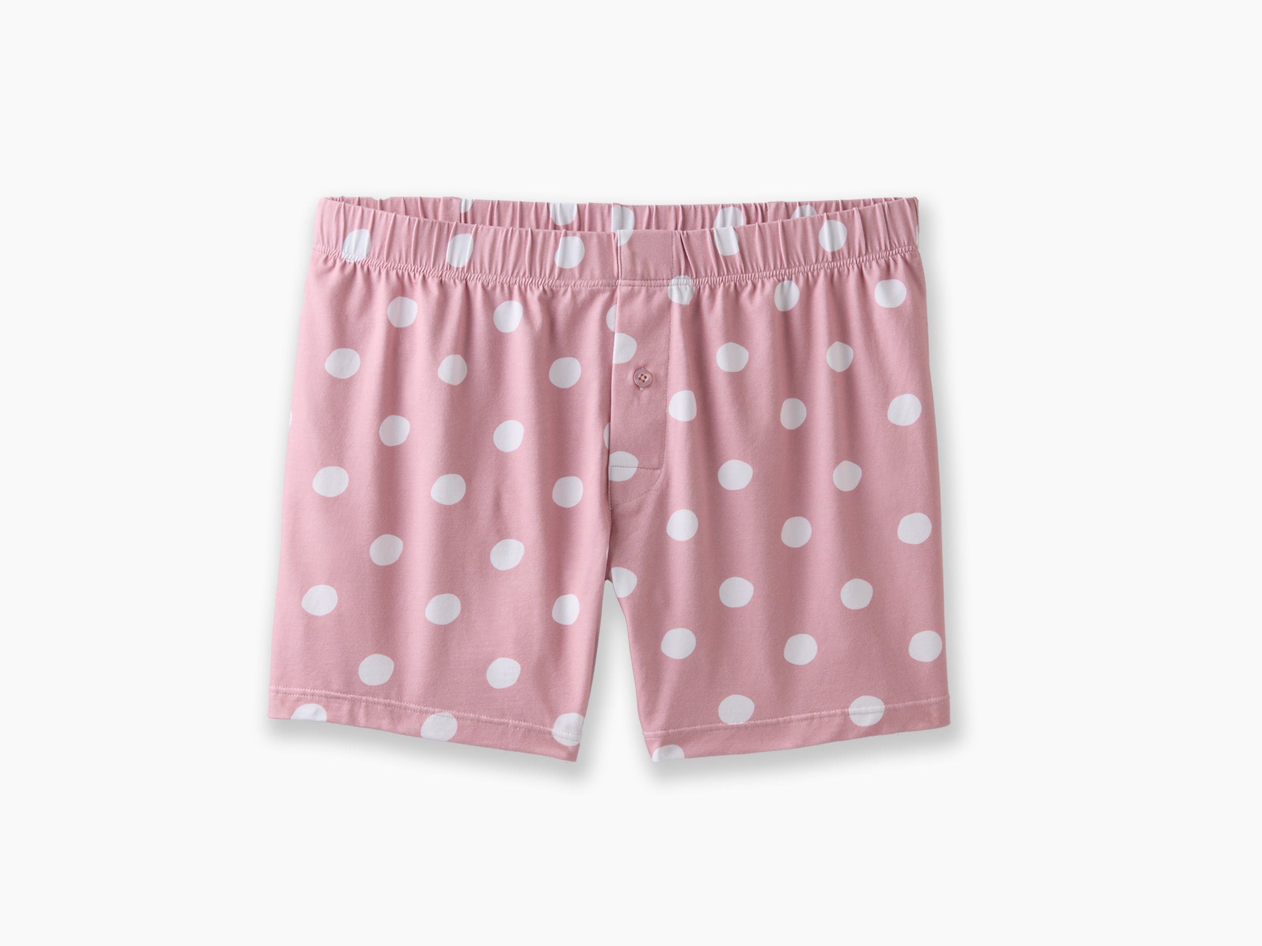 Slim Fit Boxer Briefs for Men - Pink Hand Drawn Dots Design | Soft Cotton Underwear | Comfortable Daily Wear & Lounge