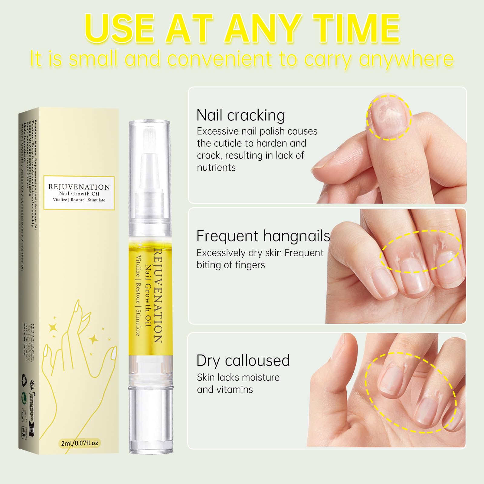 2024 Upgrade Nail Growth Oil Pen - Cuticle Care & Strengthener for Moisturizing & Brightening Nails - Salon & Home Use